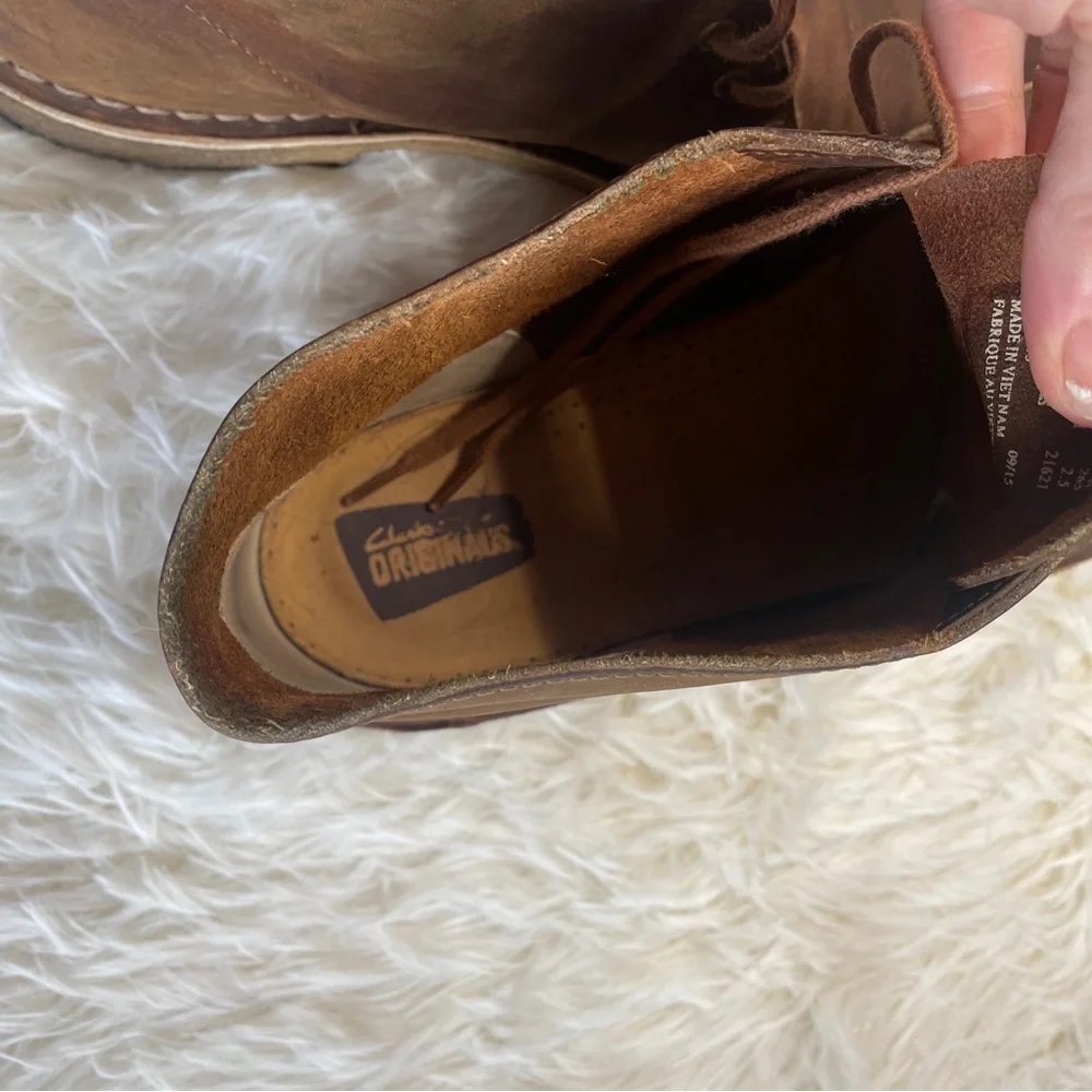 Clarks Brown Leather Desert Chukka Ankle Lace Up Boots